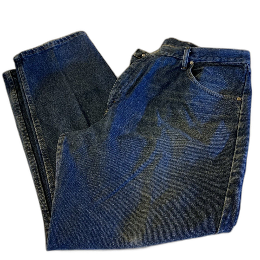 42x30 Mens Work Wrangler Relaxed Fit Jeans Straight Leg 100% Cotton